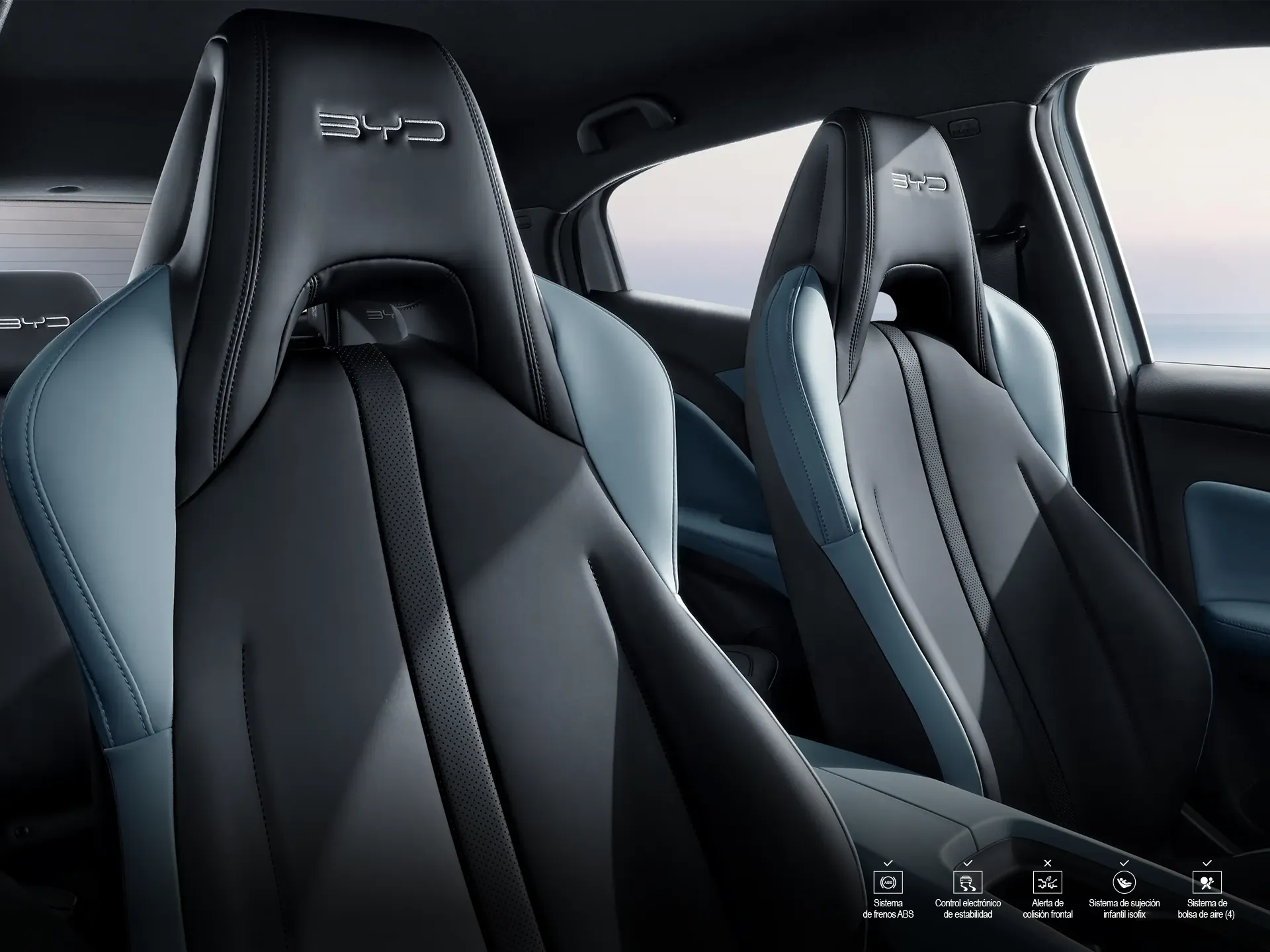 BYD Seagull interior asientos delanteros