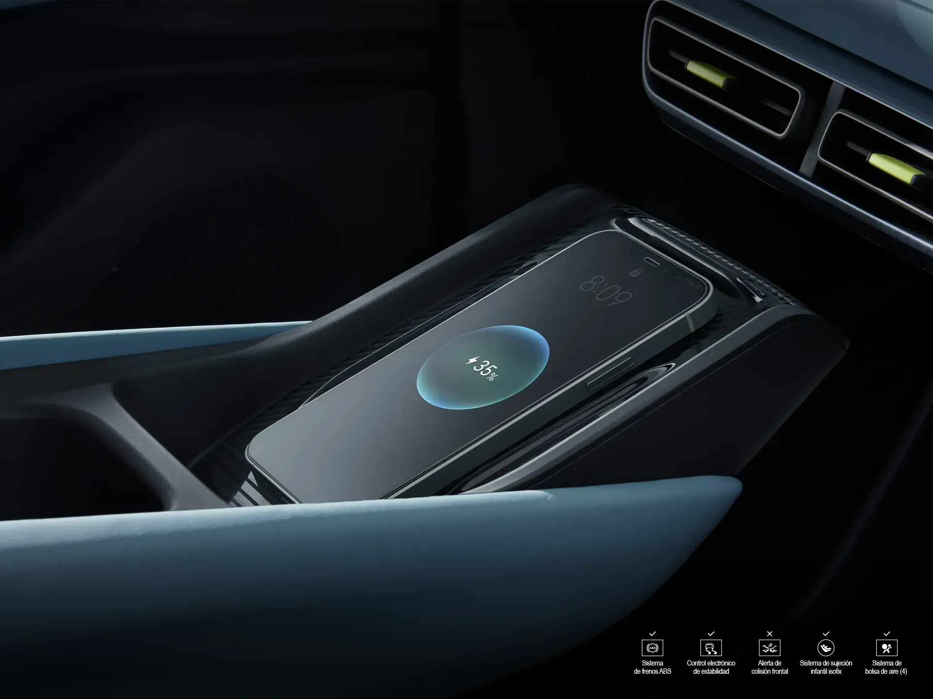 BYD Seagull interior cargador