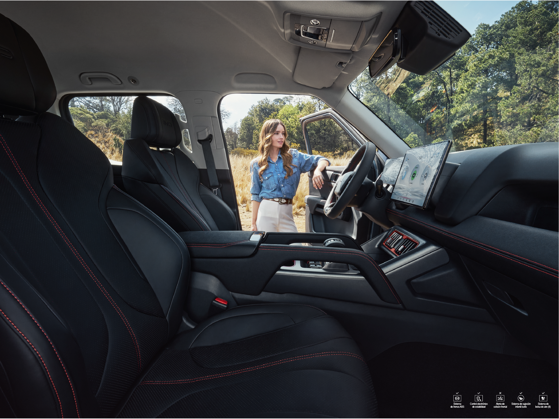 BYD Shark interior asientos delanteros