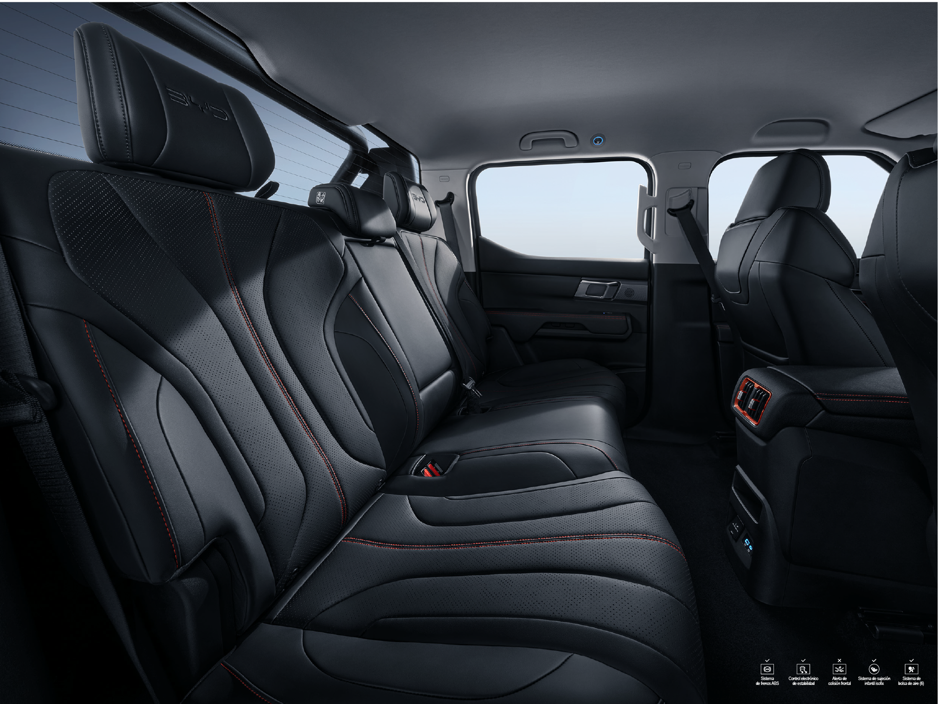 BYD Shark interior asientos traseros